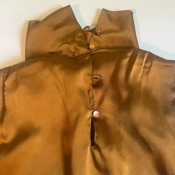 Sona RataL FoR SAN ANDRE bronze tunic top botton neck size 12 - Picture 5 of 5